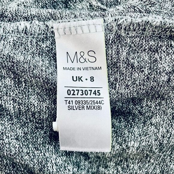 M&S Knit Lightweight Short Sleeve Blouse Gray - Picture 9 of 10